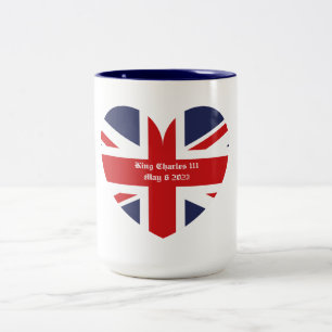 King Charles 111 Coronation England Flag Two-Tone Tweekleurige Koffiemok