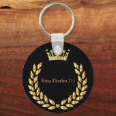 King Charles 111 Crown Royal Black/Gold Sleutelhanger (Voorkant)