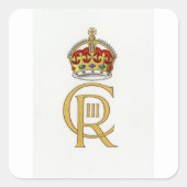 King Charles 111 Crown Royal Vierkante Sticker (Voorkant)
