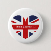 King Charles 111 Engelstalige vlag Ronde Button 5,7 Cm (Voorkant)