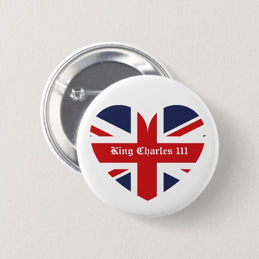 King Charles 111 Engelstalige vlag Ronde Button 5,7 Cm (Voorkant /achterkant)