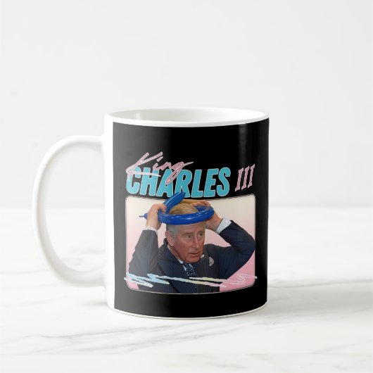King Charles 3rd - Retro Aesthetisch design Koffiemok (Links)