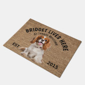 King Charles Cavalier gepersonaliseerd Hondenliefh Deurmat (Schuin)
