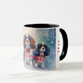 King Charles Cavalier Kerstmis Liefde Mok (Voorkant rechts)