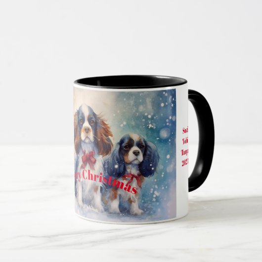 King Charles Cavalier Kerstmis Liefde Mok (Voorkant rechts)