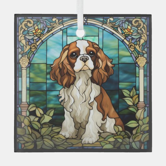 King Charles Cavalier Spaniel Hondenglas Ornament (Voorkant)