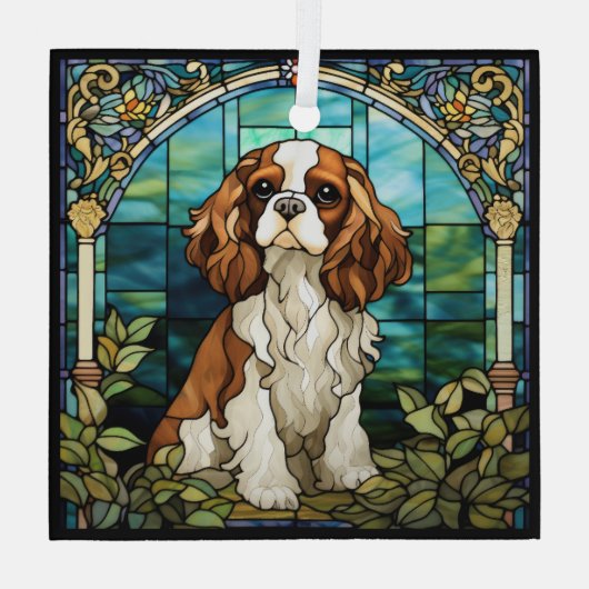 King Charles Cavalier Spaniel Hondenglas Ornament (Achterkant)