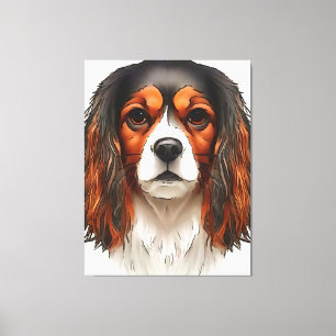 King Charles Cavalier Spaniel Pet Portret Canvas Afdruk