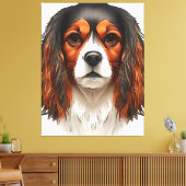 King Charles Cavalier Spaniel Pet Portret Canvas Afdruk (Insitu (Woonkamer))