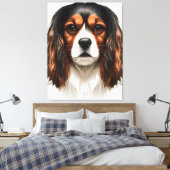 King Charles Cavalier Spaniel Pet Portret Canvas Afdruk (Insitu (Slaapkamer))