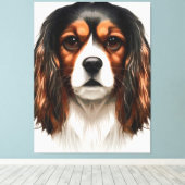 King Charles Cavalier Spaniel Pet Portret Canvas Afdruk (Insitu (Houten vloer))