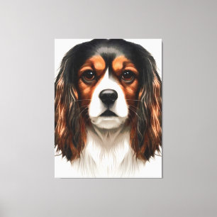 King Charles Cavalier Spaniel Pet Portret Canvas Afdruk