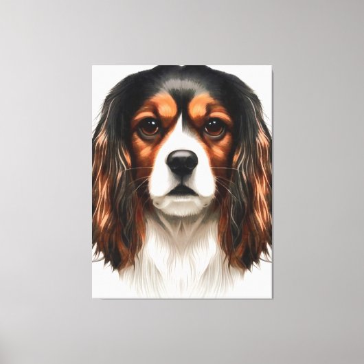 King Charles Cavalier Spaniel Pet Portret Canvas Afdruk (Voorkant)