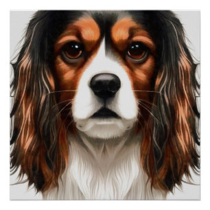 King Charles Cavalier Spaniel Pet Portret Perfect Poster