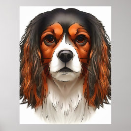 King Charles Cavalier Spaniel Pet Portret Poster