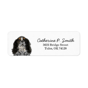 King Charles Cavalier Spaniel Return Address Etiket