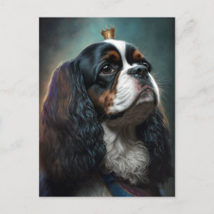 King Charles Cavalier Spaniel w/ Crown Briefkaart