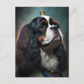 King Charles Cavalier Spaniel w/ Crown Briefkaart  (Voorkant)