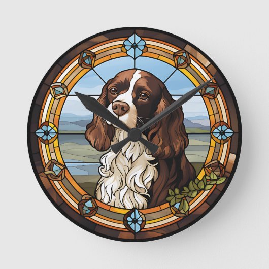King Charles Cavalier Wall Clock Ronde Klok (Voorkant)