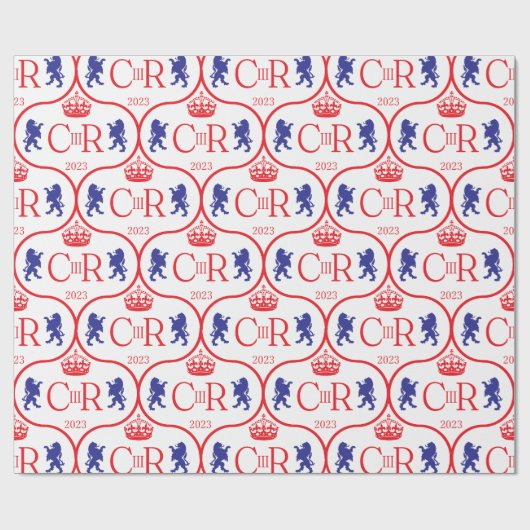 King Charles CIIIR Coronation 2023 Verenigd Konink Cadeaupapier (Vlak)