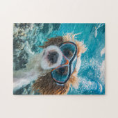 King Charles Cocker Spaniel driving in ocean Legpuzzel (Horizontaal)