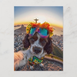 King Charles Cocker Spaniel in Brazilië Feestdagenkaart