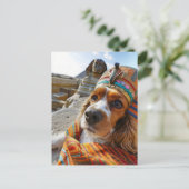 King Charles Cocker Spaniel in Egypte Feestdagenkaart (Staand voorkant)