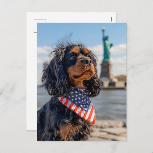 King Charles Cocker Spaniel in New York Feestdagenkaart (Voorkant / Achterkant)