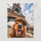 King Charles Cocker Spaniel in Paris Feestdagenkaart (Voorkant)