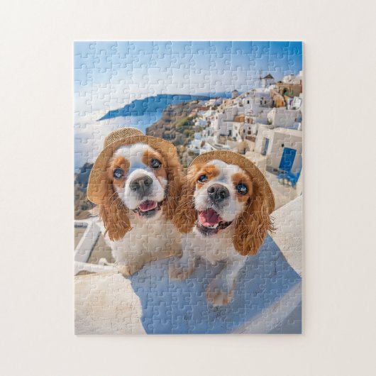 King Charles Cocker Spaniel in Santorini Legpuzzel (Verticaal)