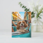 King Charles Cocker Spaniel maakt selfies in Cuba Feestdagenkaart (Staand voorkant)