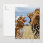 King Charles Cocker Spaniel met Leeuw Feestdagenkaart (Voorkant / Achterkant)