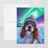 King Charles Cocker Spaniel met noorderlicht Feestdagenkaart (Voorkant / Achterkant)
