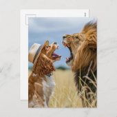 King Charles Cocker Spaniel with Lion Feestdagenkaart (Voorkant / Achterkant)