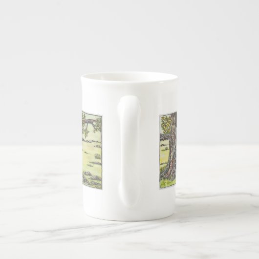 King Charles en een boom Porselein Kop (Achterkant)