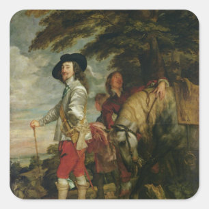 King Charles I of England Hunting, c.1635 Vierkante Sticker