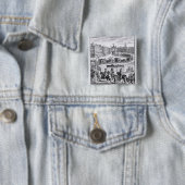 King Charles II Vierkante Button 5,1 Cm (In situ)