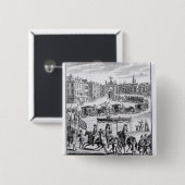 King Charles II Vierkante Button 5,1 Cm (Voorkant /achterkant)