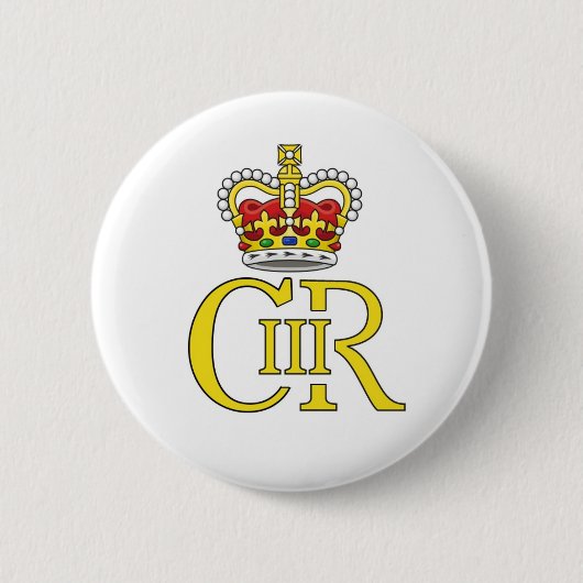 King Charles III badge Ronde Button 5,7 Cm (Voorkant)