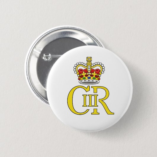 King Charles III badge Ronde Button 5,7 Cm (Voorkant /achterkant)