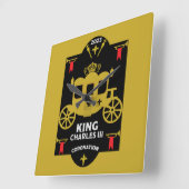 King Charles III British Coronation 2023 Vierkante Klok (Hoek)
