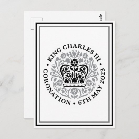 King Charles III British Coronation Emblem Briefkaart (Voorkant / Achterkant)