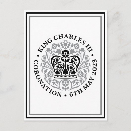 King Charles III British Coronation Emblem Briefkaart (Voorkant)
