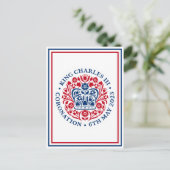 King Charles III British Coronation Emblem Briefkaart (Staand voorkant)