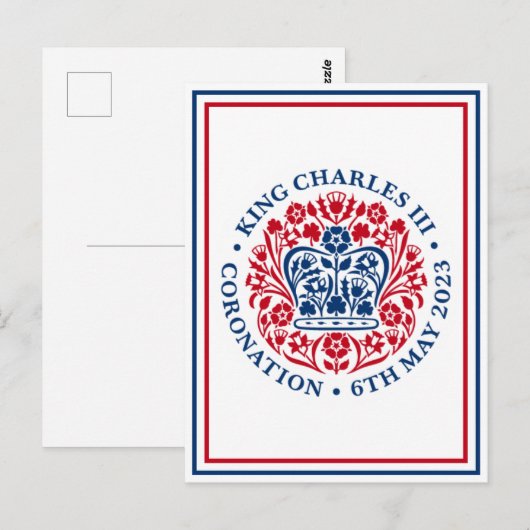 King Charles III British Coronation Emblem Briefkaart (Voorkant / Achterkant)