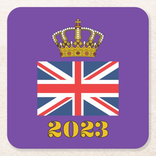 King Charles III Coronation 2023 UK British Crown Kartonnen Onderzetters (Voorkant)