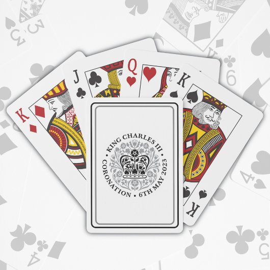 King Charles III Coronation Black Logo Patriotic Pokerkaarten