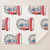 King Charles III Coronation Blanket Sherpa Deken (Voorkant (horizontaal))