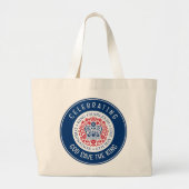 KING CHARLES III Coronation Blue Grote Tote Bag (Voorkant)
