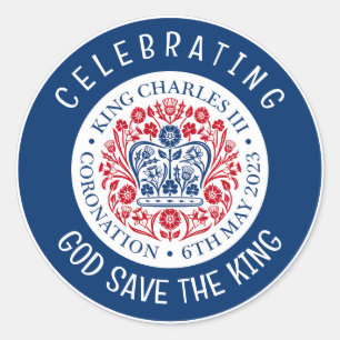 KING CHARLES III Coronation Blue Ronde Sticker